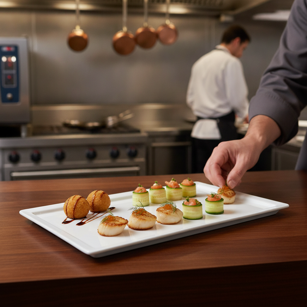 Porcelain GN 1/2 Tray for Food Presentation