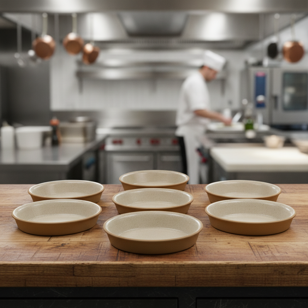 Vitrified Stoneware Round Pie Dishes 160mm for Baking (Pack of 6)