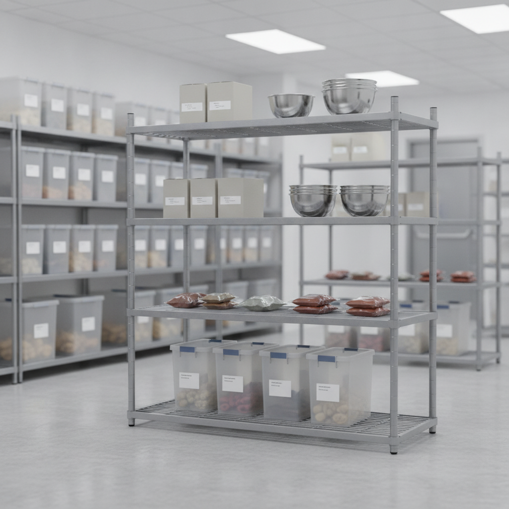 Nylon Coated Wire Shelving Unit 1700mm for Efficient Storage