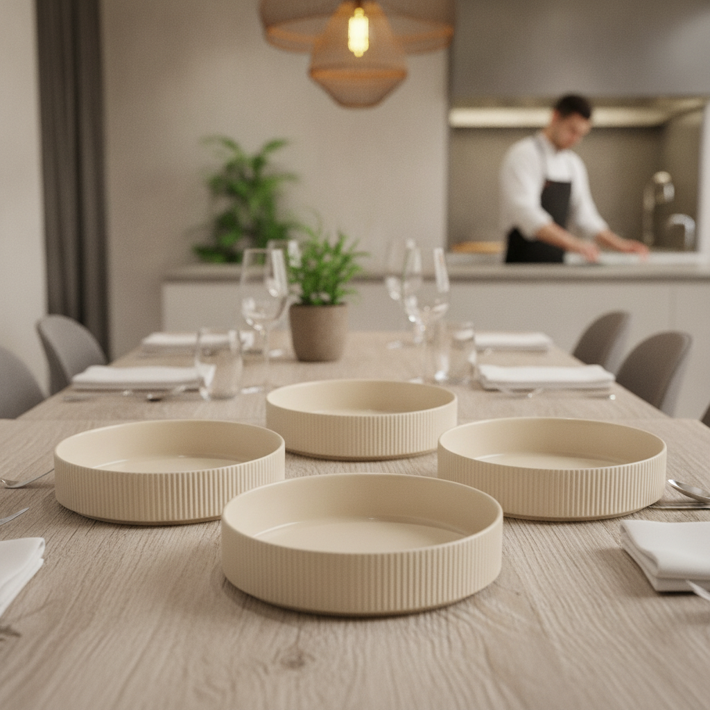 Porcelain Walled Plate 230mm for Catering & Hospitality (Pack of 3)
