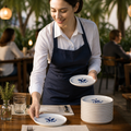 Alumina Round Stacking Trays Vitrified Ceramic for Outdoor Dining (Pack of 12)