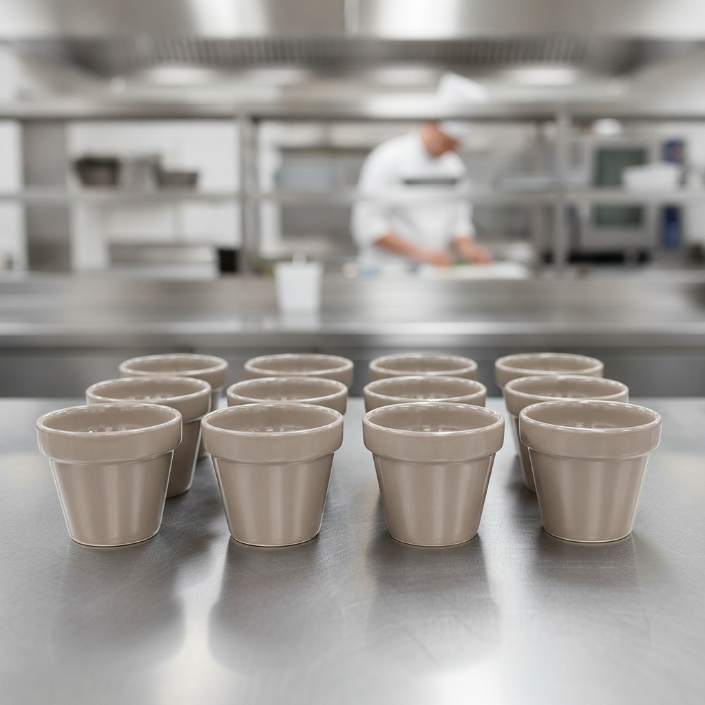 Super Vitrified Ceramic Plant Pots 340ml for Creative Serving (Pack of 12)