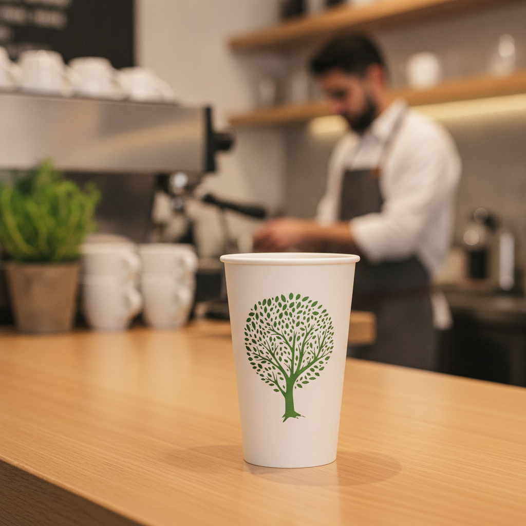 Compostable White Hot Cups 16oz for Takeaway Beverages (Pack of 1000)