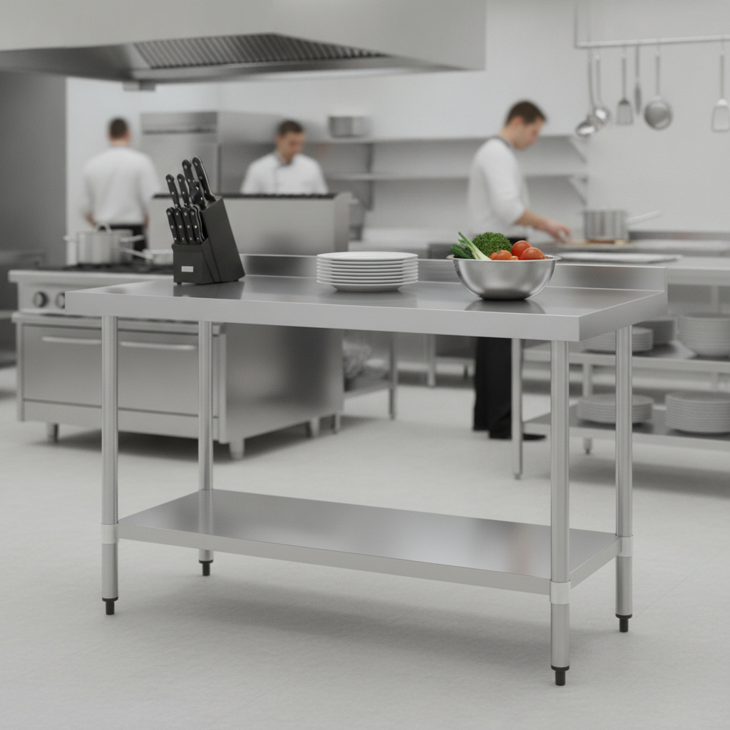 430 Stainless Steel Prep Table 1500mm for Kitchen Use
