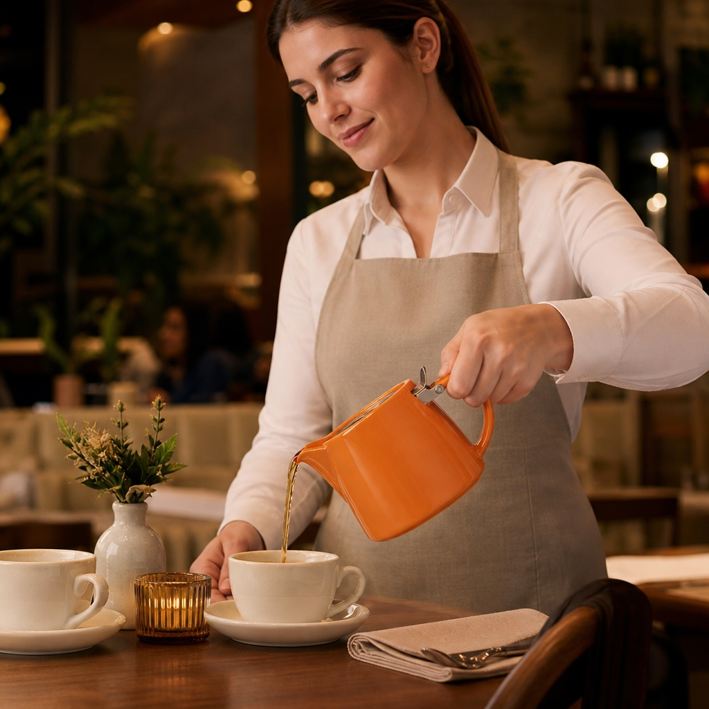 Ceramic Stump Teapot 410ml with Stainless Steel Infuser for Home Use