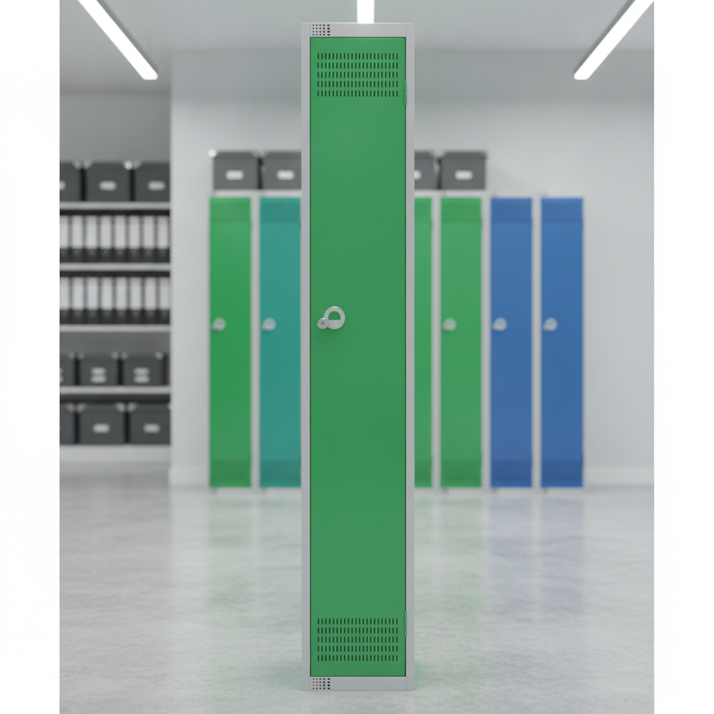 Powder Coated Steel Green Single Door Locker 300mm Deep for Secure Storage
