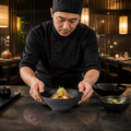Bowls 210mm Black Melamine for Asian Dining Presentations (Pack of 6)