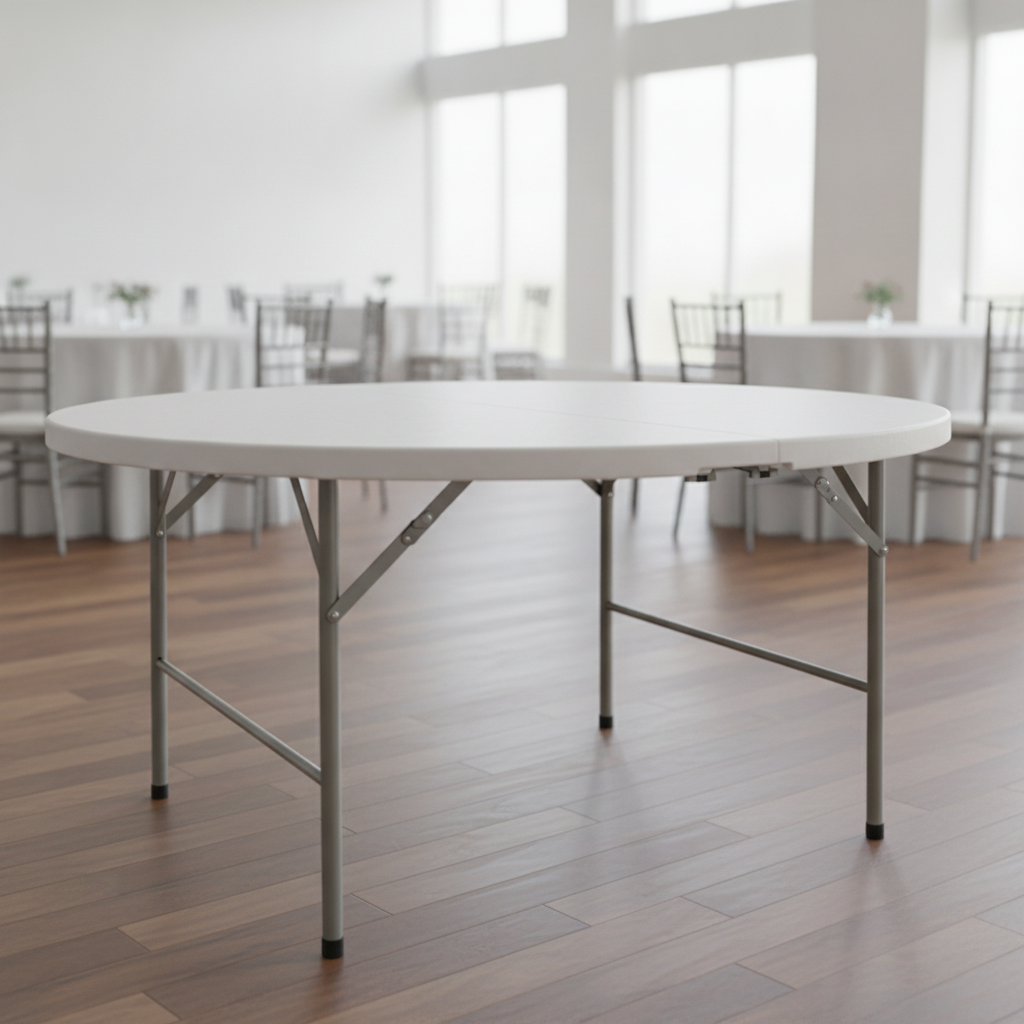 High-Density Polyethylene Round Folding Table 5ft for Events
