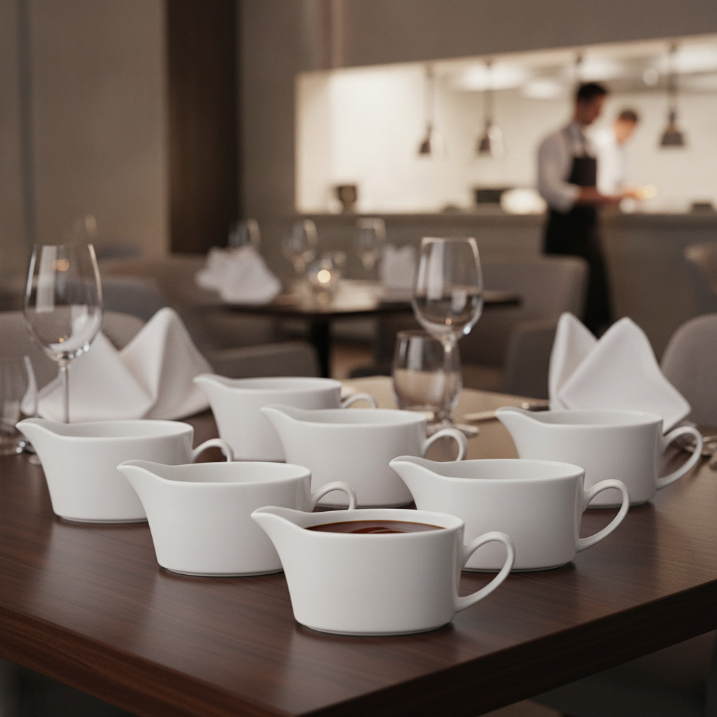 Alumina Vitrified Ceramic White Boats 142ml for Fine Dining (Pack of 12)