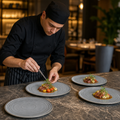 Porcelain Flat Round Plates 270mm for Restaurants & Cafés (Pack of 4)