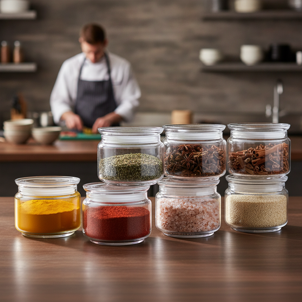 Glass Storage Jars 500ml for Modern Kitchens (Pack of 6)