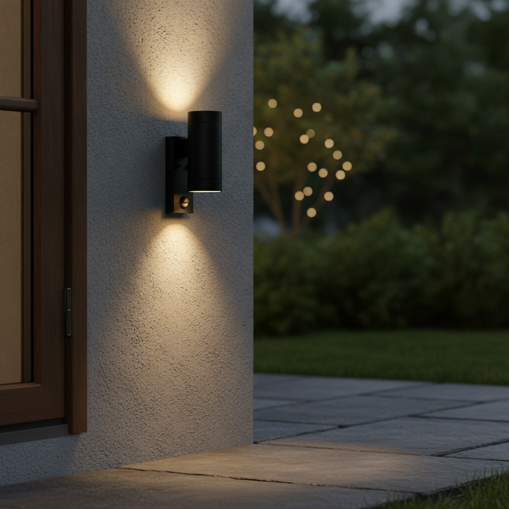 Aluminium Outdoor Wall Light with Motion Sensor for Patios & Doorways