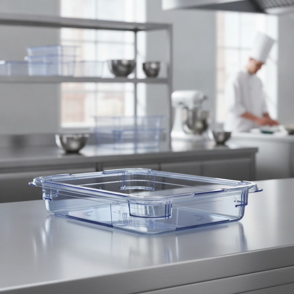 Plastic GN 1/2 Food Storage Container 65mm for Commercial Use