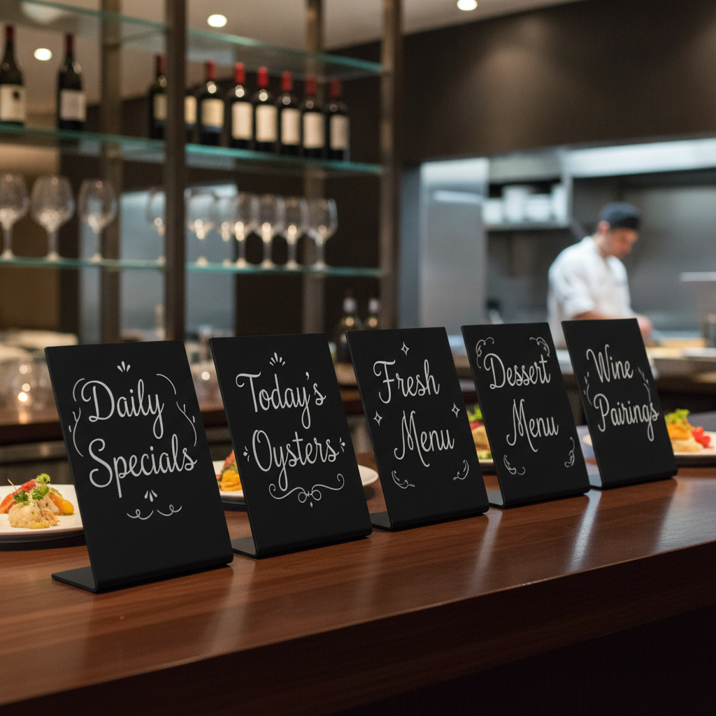 Polypropylene Mini Buffet Display Chalkboard A7 for Restaurants (Pack of 5)