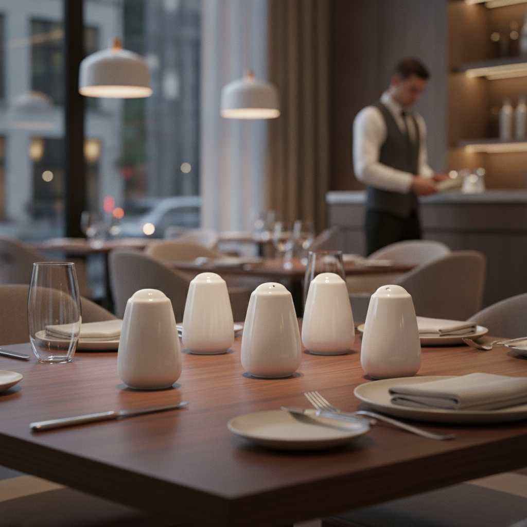 Porcelain Salt Pourer 80mm for Dining Tables (Pack of 6)