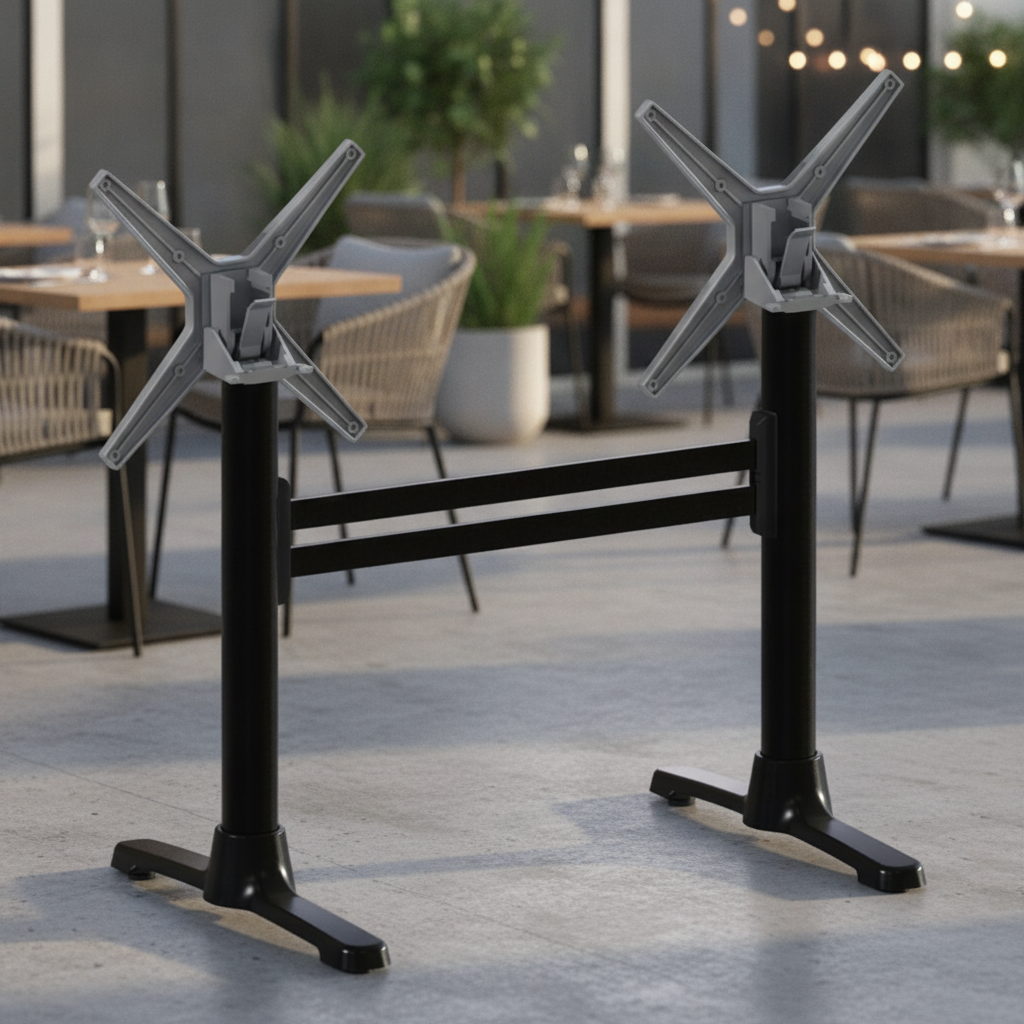 Aluminium Double Dining Table Base 720mm for Indoor & Outdoor Use