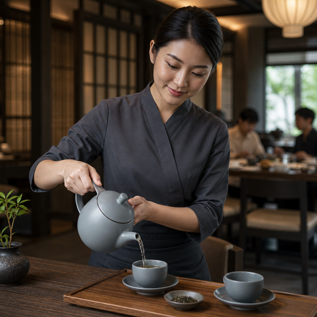 Ceramic Curve Teapot 680ml for Tea Brewing