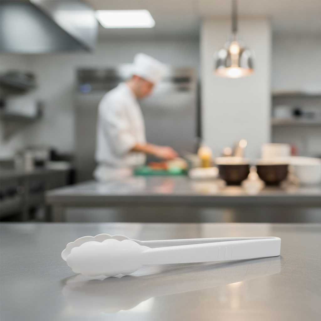Polycarbonate White Tongs 9" for Domestic & Professional Kitchens