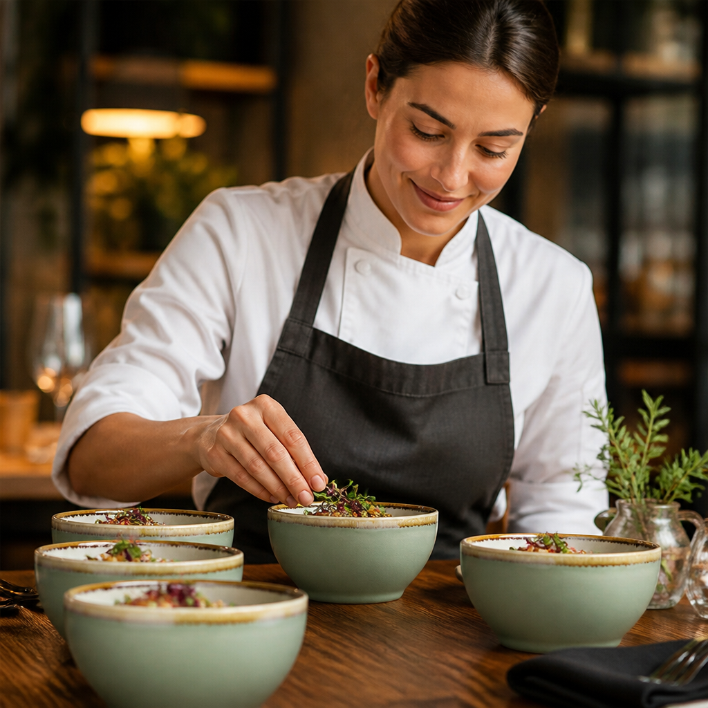 Moss Bowl 140mm Porcelain for Elegant Table Settings (Pack of 6)