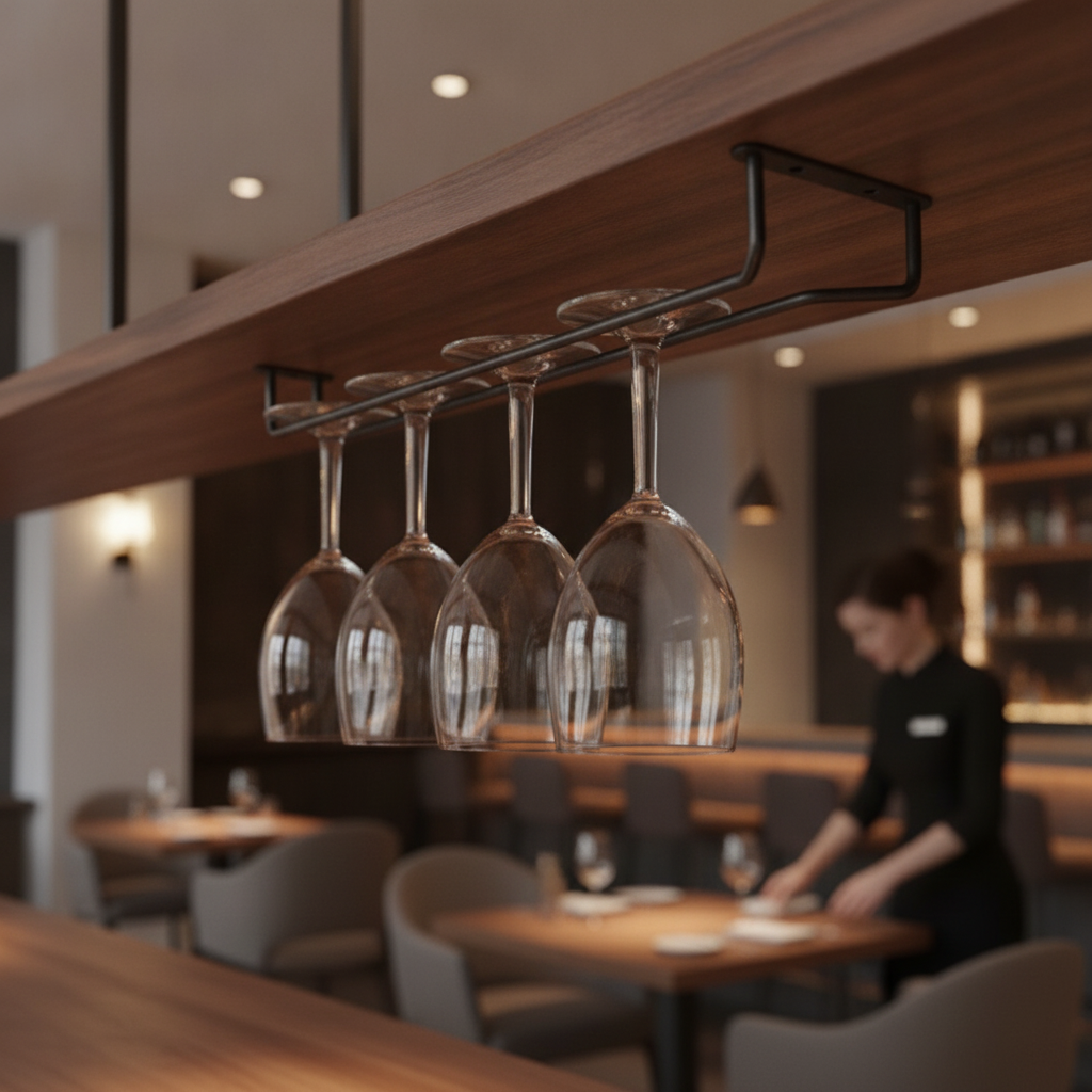 Stainless Steel Glass Hanger 406mm for Elegant Stemware Display