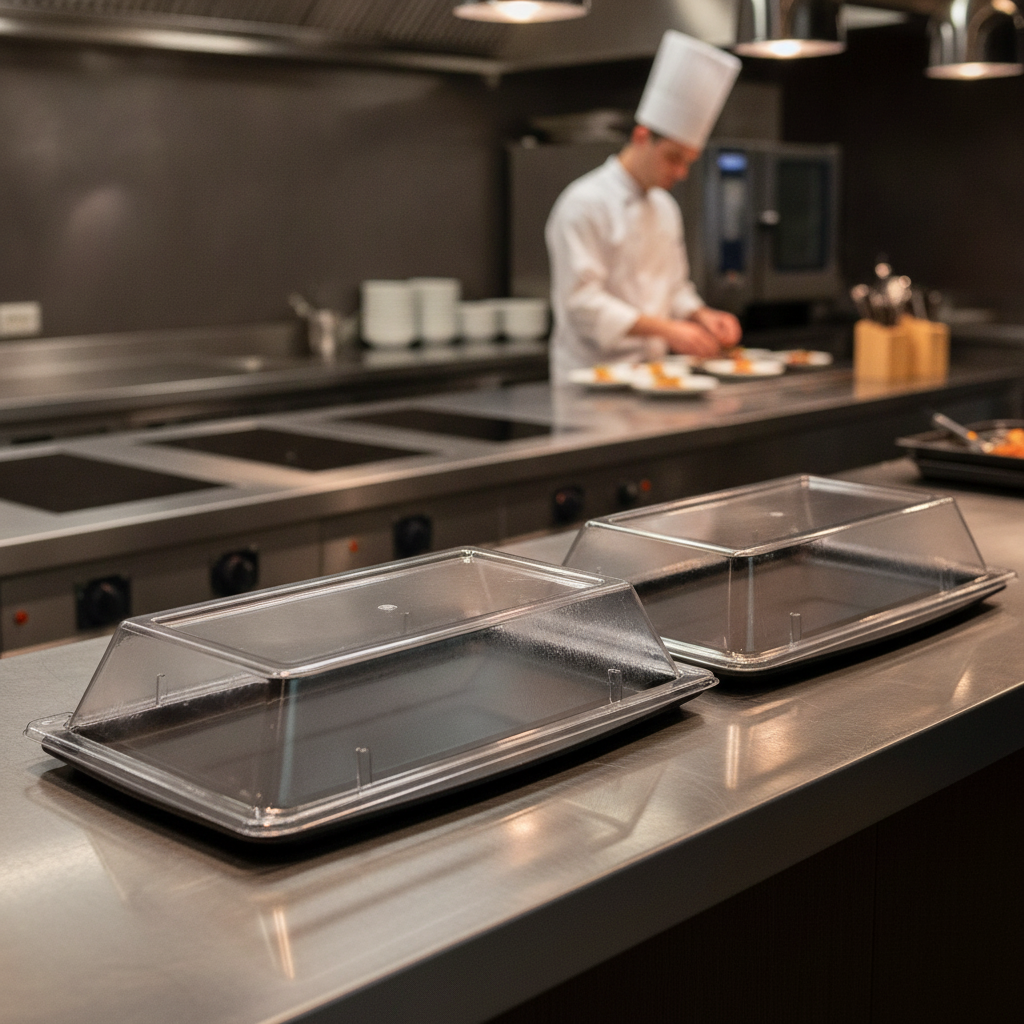 Clear Plastic Buffet Tray Lid 580x200mm for Catering & Hospitality (Pack of 2)