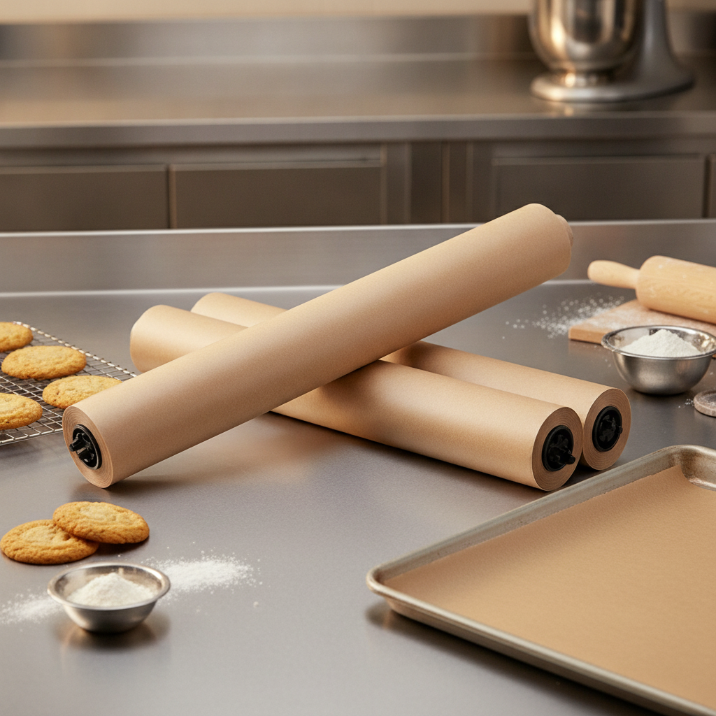 Silicone Coated Baking Parchment 450mm x 50m for Efficient Cooking (Pack of 3)