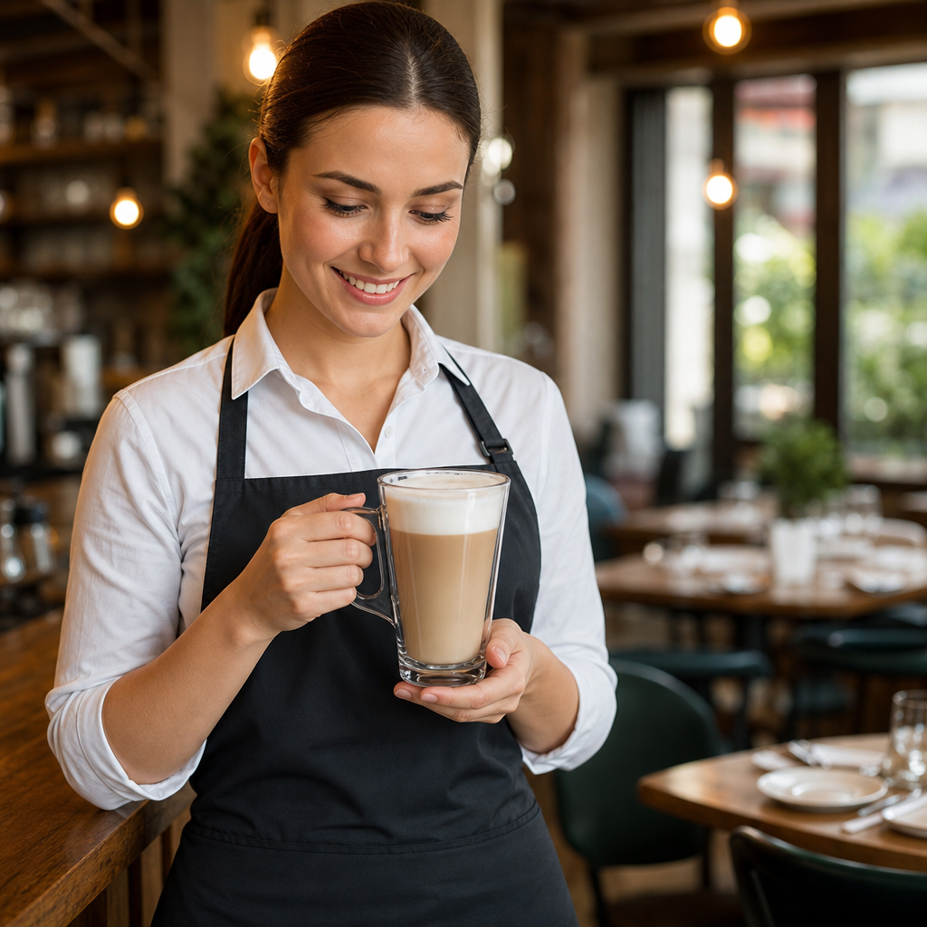 Clear Glass Coffee Mugs 250ml for Restaurants & Cafés (Pack of 12)
