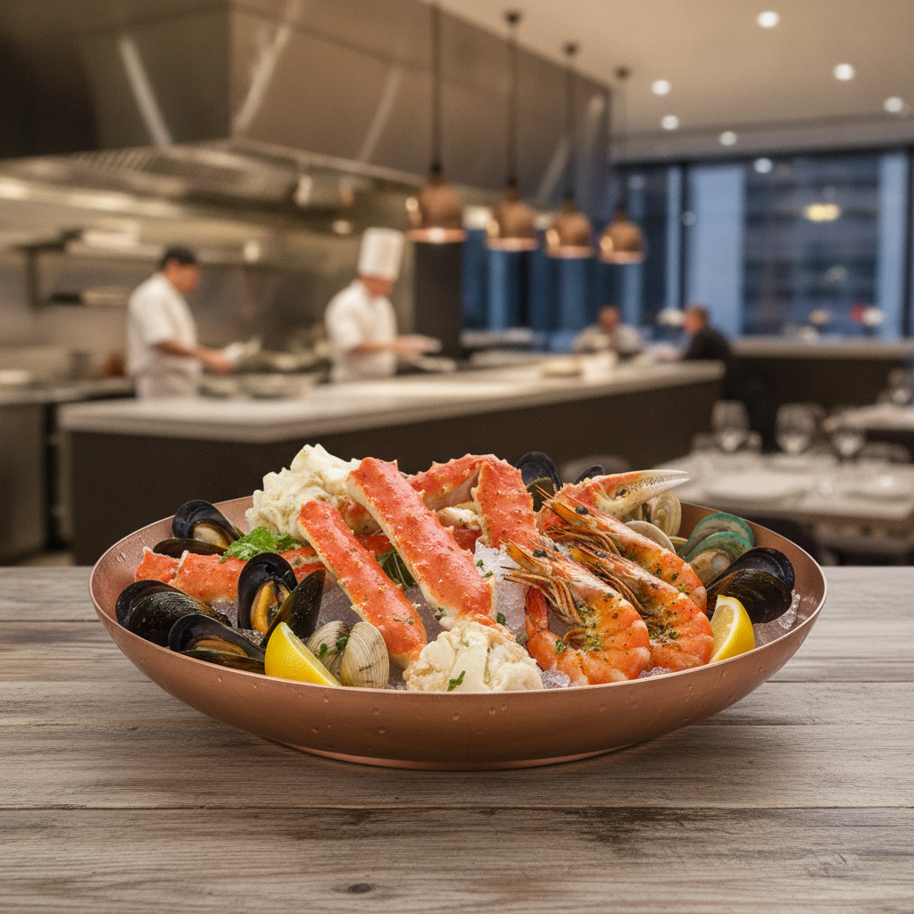 Stainless Steel Seafood Serving Bowl 245mm for Elegant Dining
