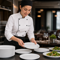 Narrow Rimmed Plates 267mm Melamine for Schools & Nursing Homes (Pack of 12)