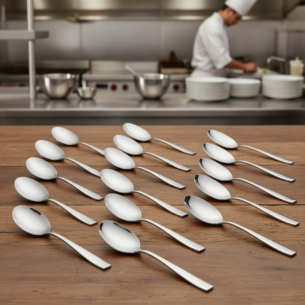 Stainless Steel Serving Spoon 220mm for Dining (Pack of 12)
