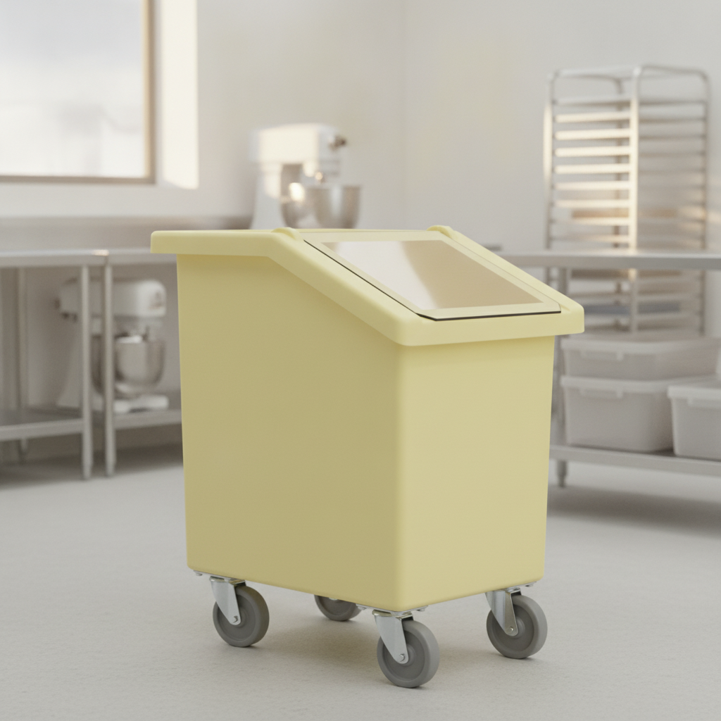 Polyethylene Mobile Ingredient Bin 90L for Food Storage
