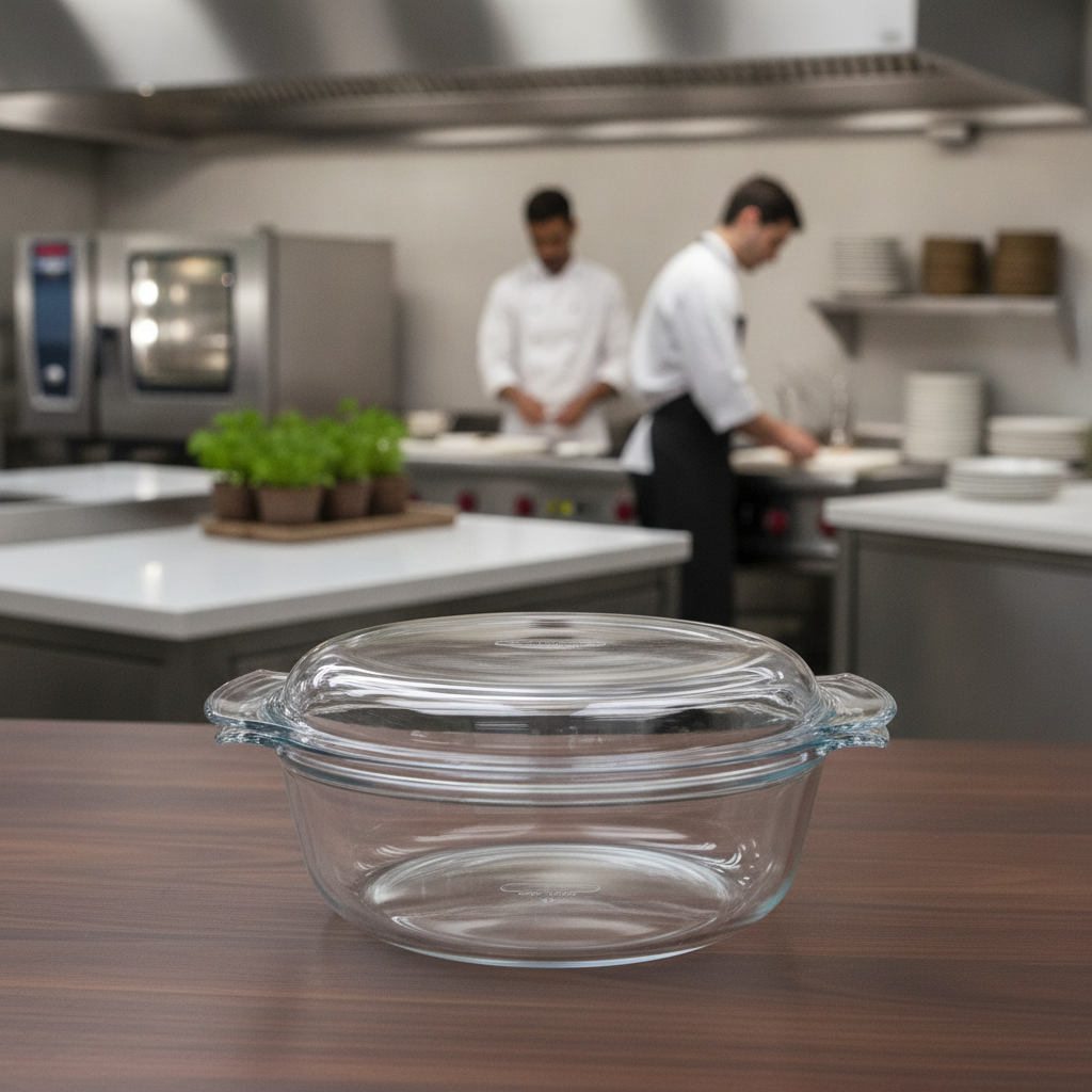 Toughened Glass Round Casserole Dish 5.1L for Home Cooking
