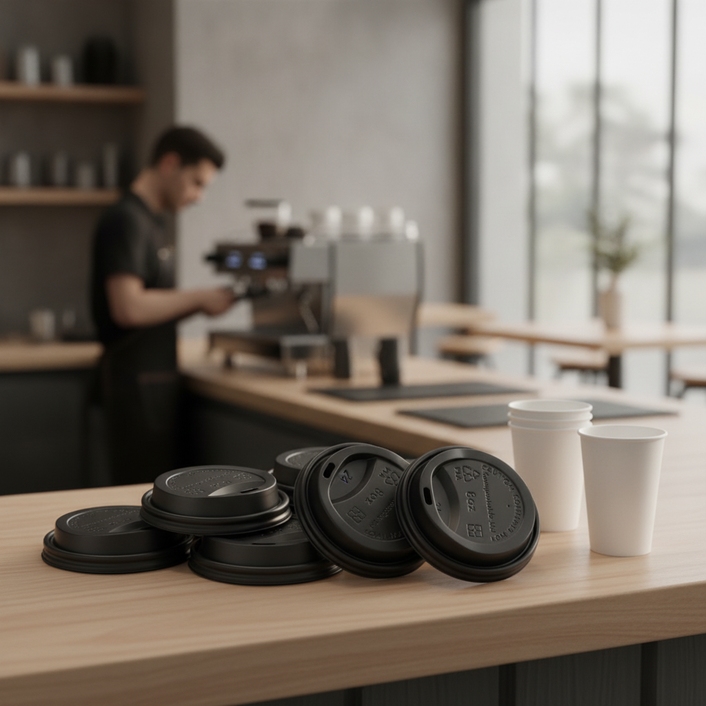 CPLA Compostable Lids for 8oz Hot Cups Ideal for Cafés (Pack of 50)