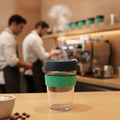 Plastic Clear Reusable Coffee Cup 12oz for Cafés & Coffee Shops