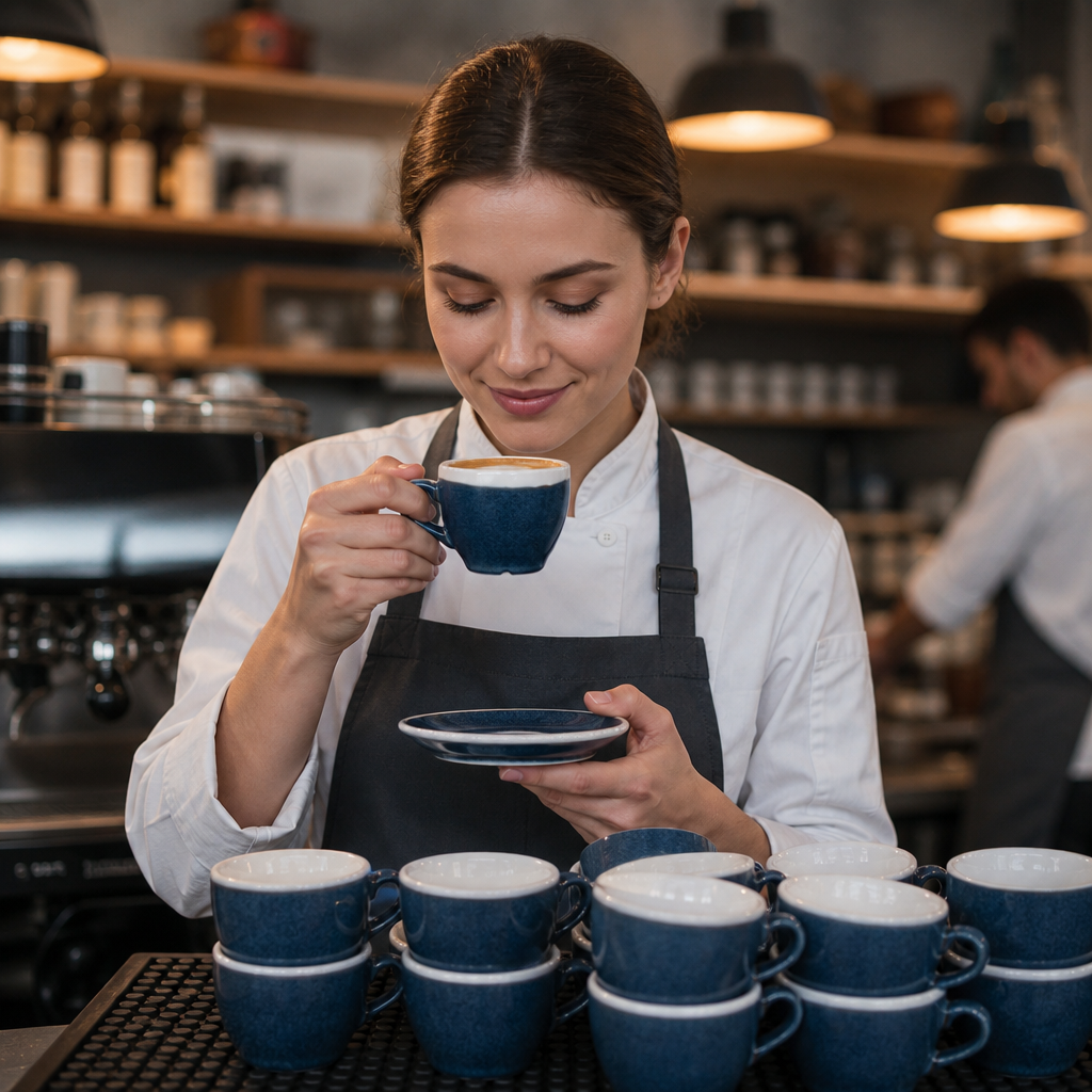Porcelain Espresso Cups Sapphire Blue 89ml for Coffee Lovers (Pack of 12)