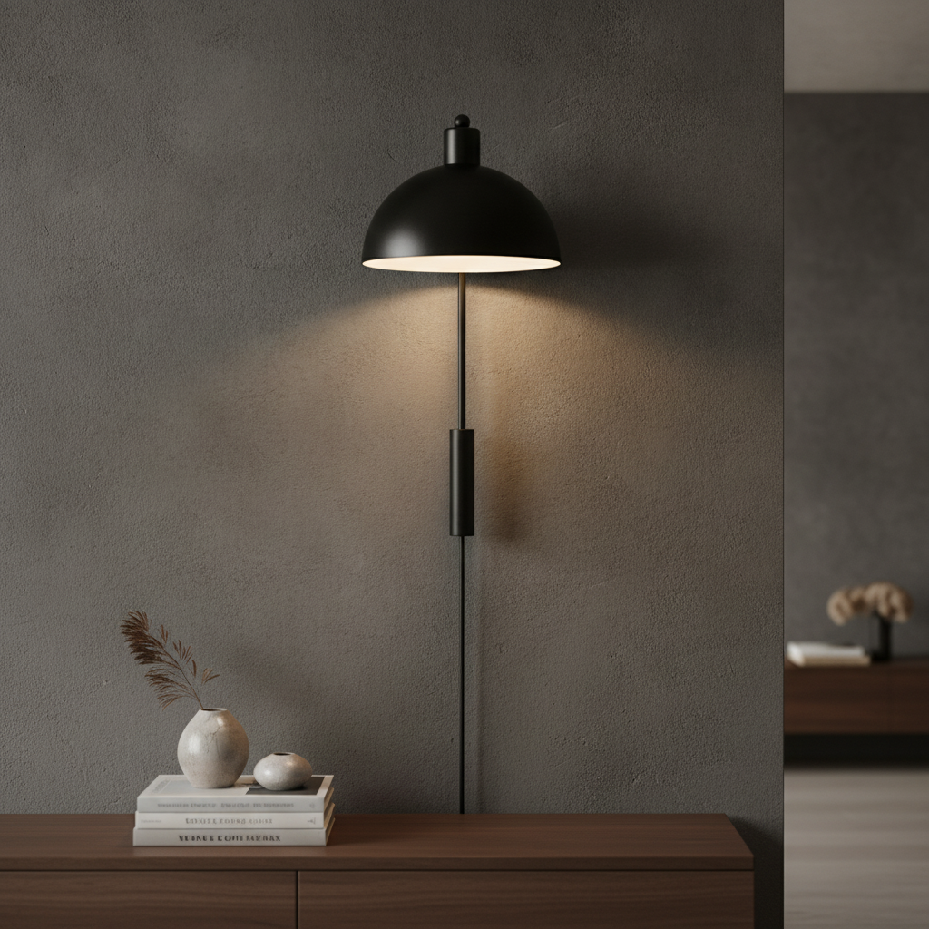 Metal Black Indoor Wall Light 430mm for Modern Spaces