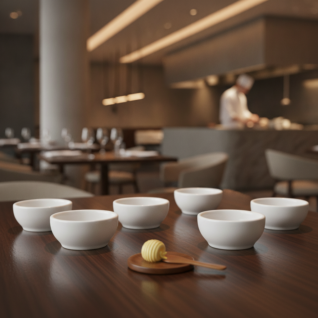 Alumina Vitrified Ceramic White Butter Dish 28ml for Casual Dining (Pack of 36)