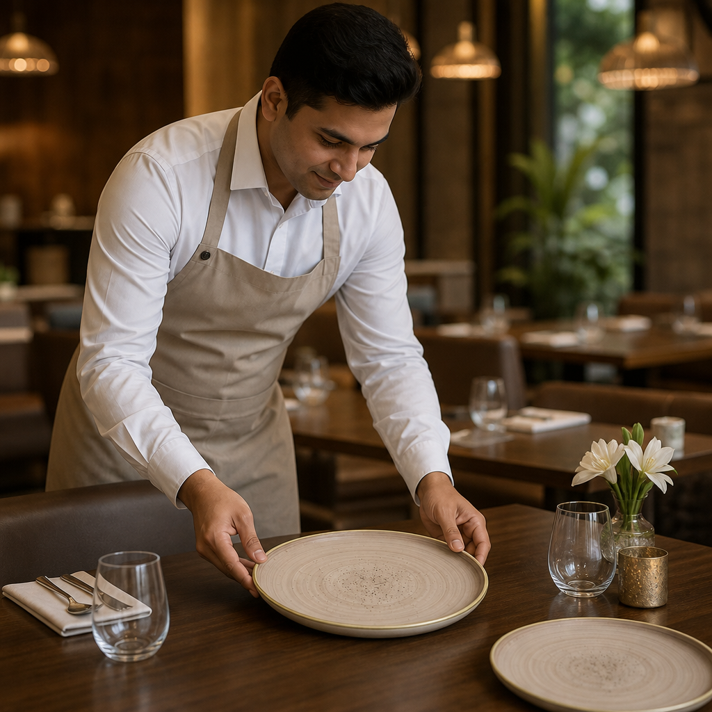 Walled Plates 260mm Vitrified Ceramic for Modern Tabletop (Pack of 6)