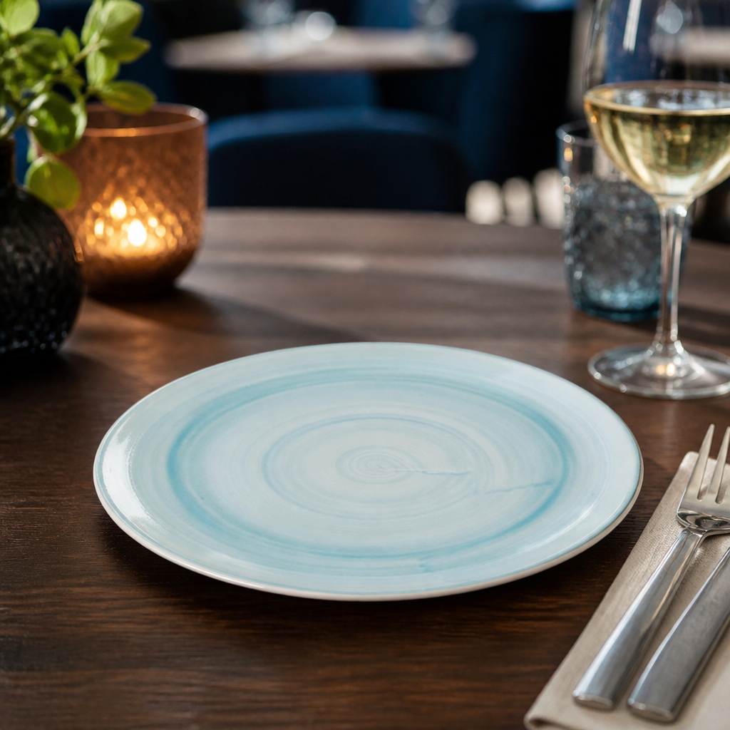 Coupe Plates 220mm Vitrified Ceramic for Professional Plating (Pack of 12)