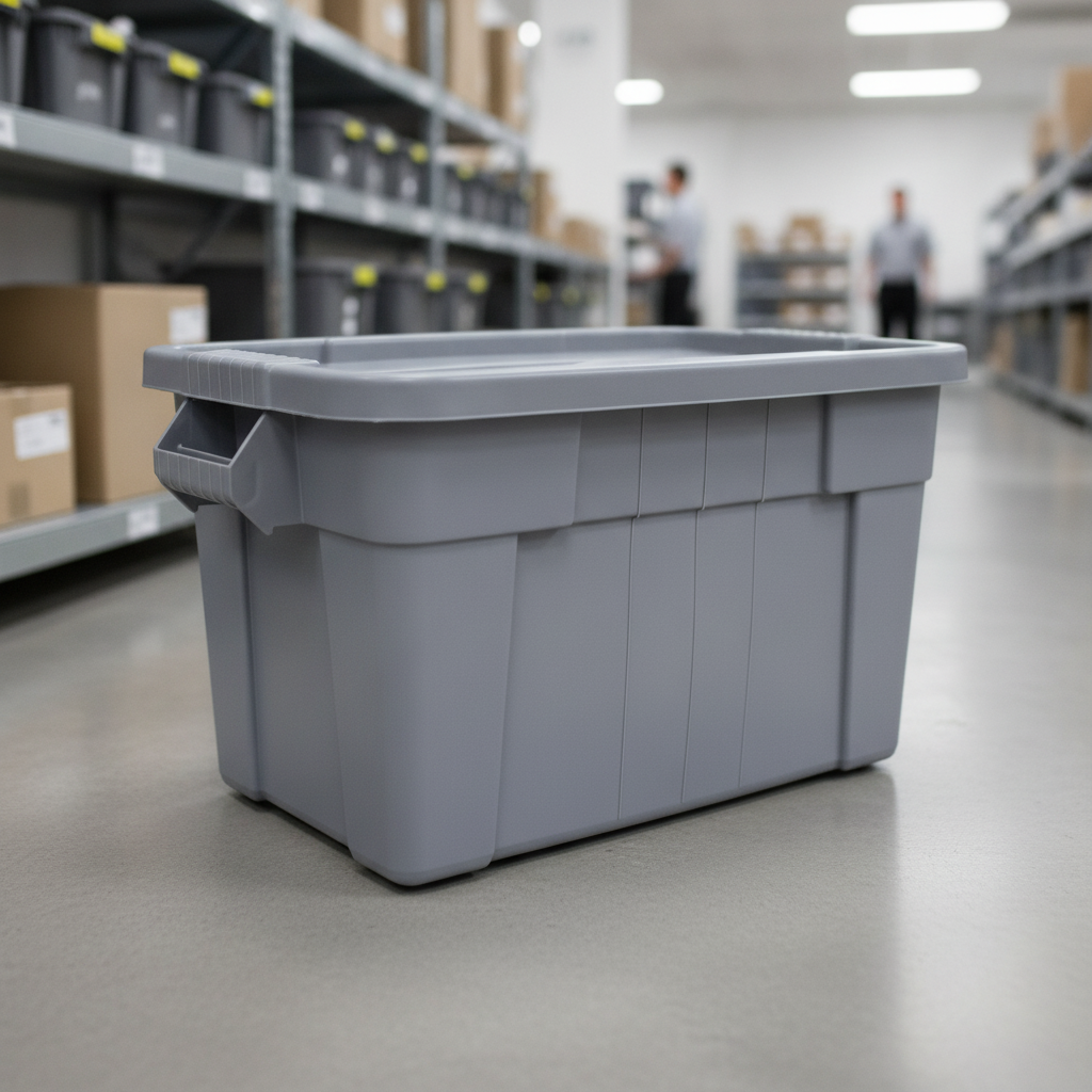Heavy-Duty Polyethylene Tote Box 53L for Home & Business