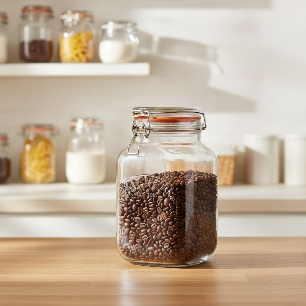 Glass Square Jar 2000ml for Pantry Storage