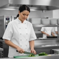 White Polycotton Unisex Chef Jacket for Professional Kitchens
