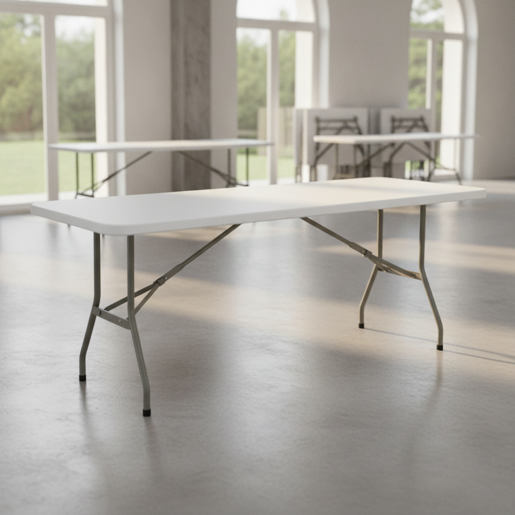 High Density Polyethylene Rectangular Folding Table 6ft for Indoor & Outdoor Use