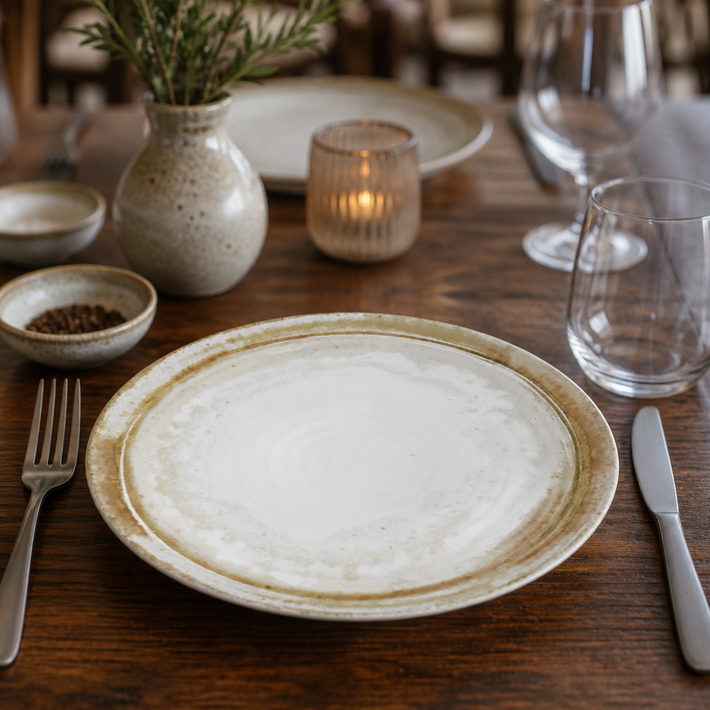 Organic Coupe Plates 290mm in Sandstone for Casual Dining (Pack of 12) (Set of 12)
