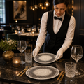 Coupe Plates Black Vitrified Ceramic for Stylish Table Settings (Pack of 12)