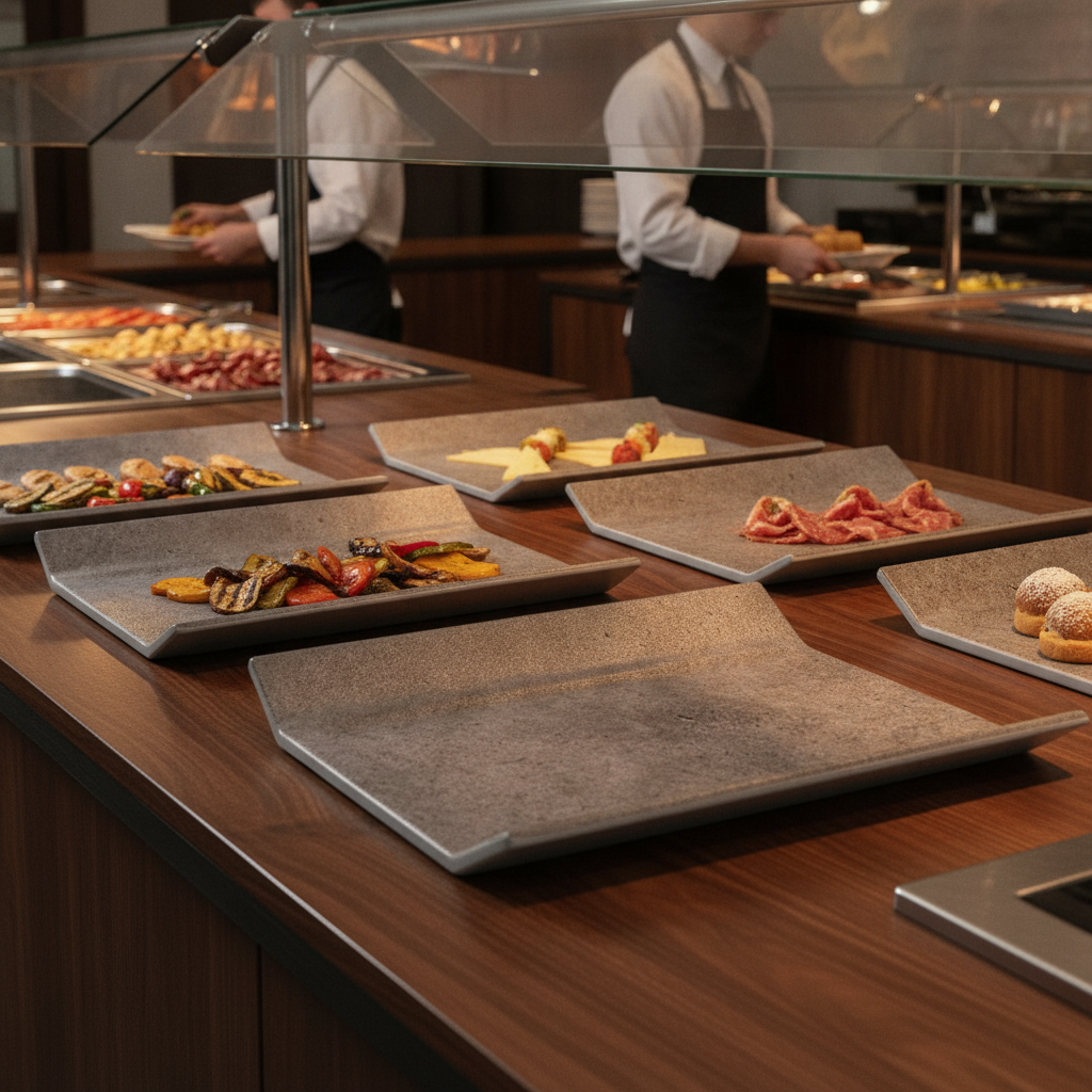 Melamine Grey GN 1/2 Tray for Modern Buffets