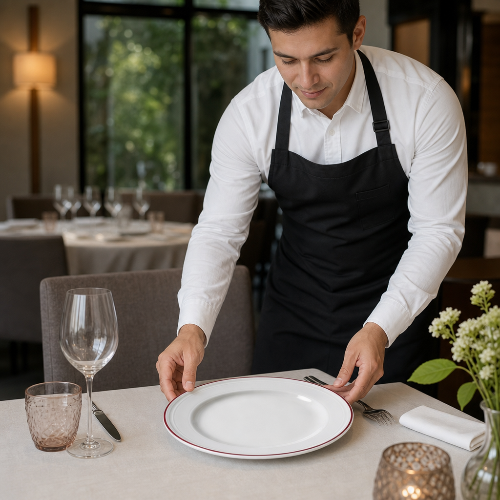 Plates 202mm Maroon China for Elegant Dining (Pack of 12)