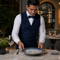Dark Coupe Bowls 165mm Blue Bone China for Luxury Dining (Pack of 6)