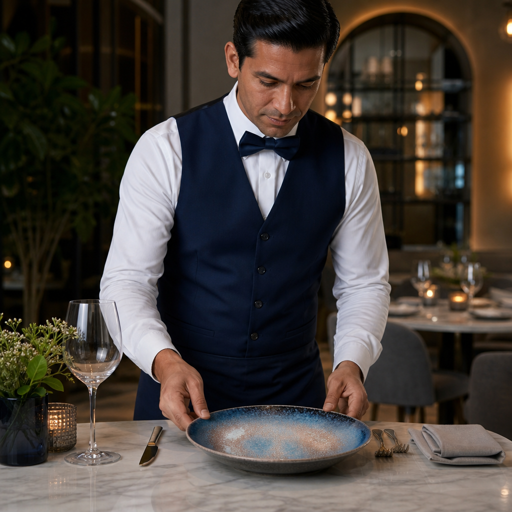 Dark Coupe Bowls 165mm Blue Bone China for Luxury Dining (Pack of 6)