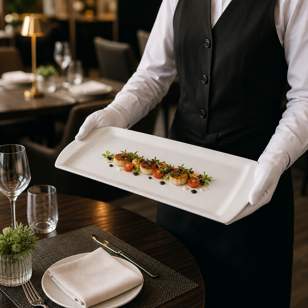 Rectangular Trays 340x150mm Bone China for Upscale Dining (Pack of 12)